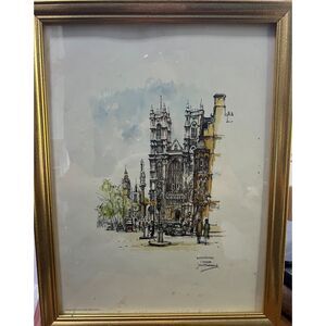 Vintage Westminster Abbey by Jan Korthals *Framed*